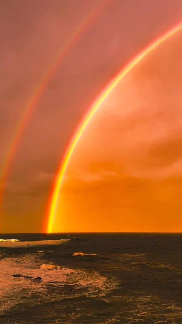 One of the craziest storm sunsets I’ve ever captured 🔥🌈