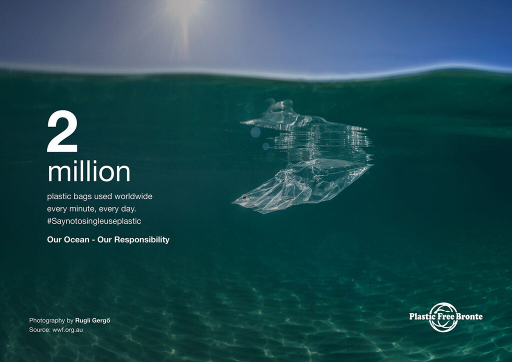 Our Ocean - Our Responsibility - Visual message about the impact of plastic pollution and the importance of ocean protection.