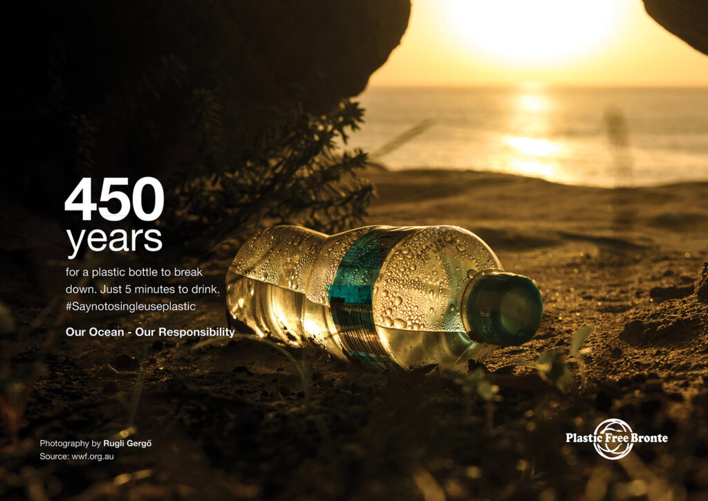 Our Ocean - Our Responsibility - Visual message about the impact of plastic pollution and the importance of ocean protection.