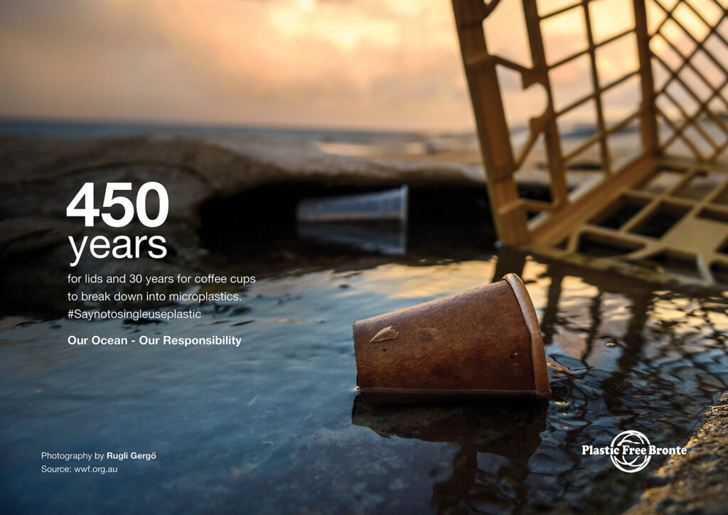 Our Ocean - Our Responsibility - Visual message about the impact of plastic pollution and the importance of ocean protection.