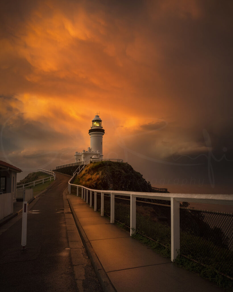 Silent Hill – An unforgettable sunset at Cape Byron Lighthouse, captured during a rare storm in Byron Bay
