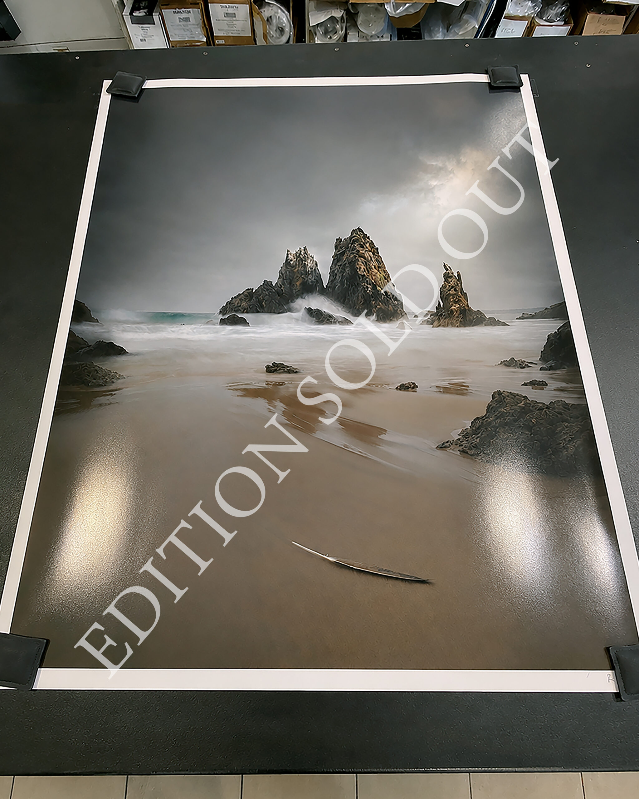 Limited edition fine art print of Camel Rock, waves swirling under moody skies on the NSW coast – "Albatross"