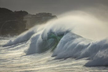 Powerful breaking ocean wave in morning light at Bronte Beach, Sydney, Australia, captured in fine art ocean photography.