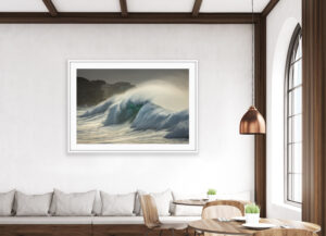 Award-winning fine art ocean photography of waves crashing at sunrise at Bronte Beach, Sydney, Australia, illuminated by golden light.