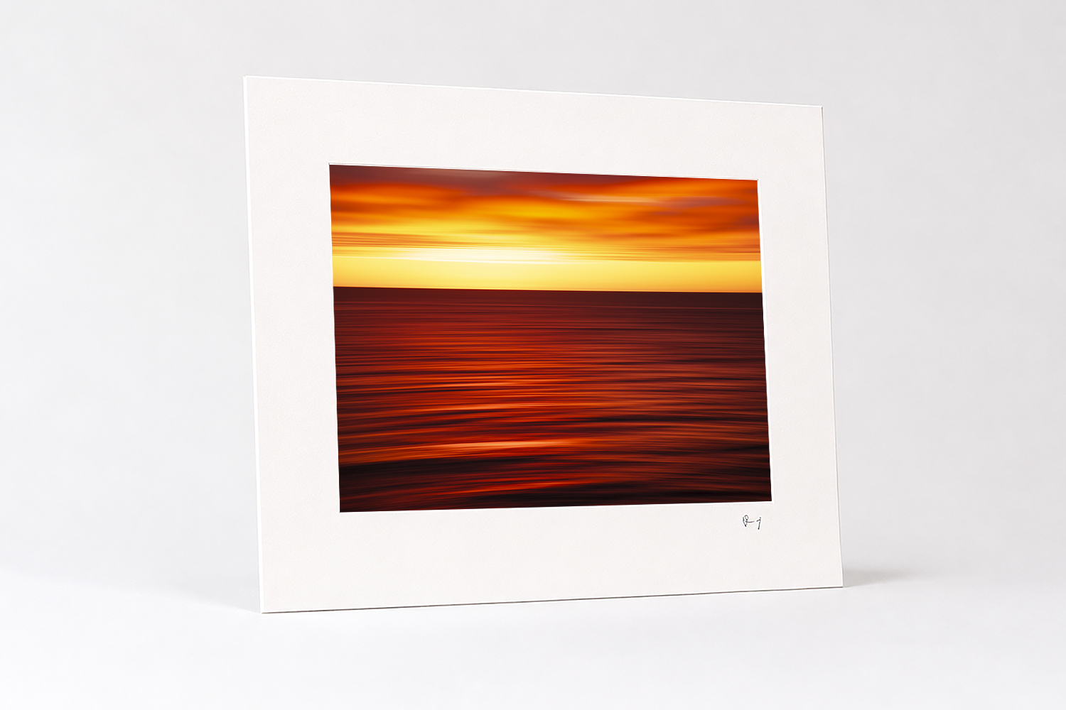 Mounted fine art photography print of a vibrant abstract ocean sunrise captured at Bondi Beach, Sydney, Australia.